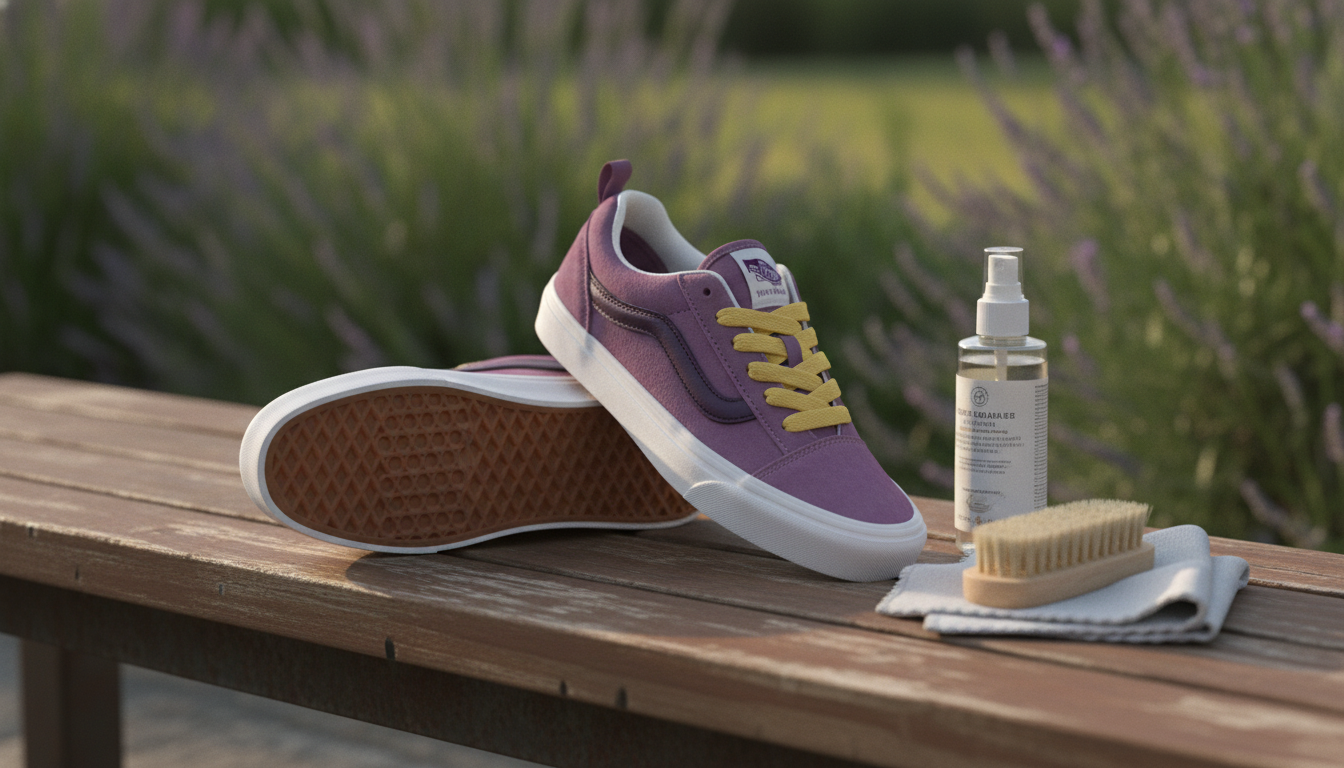 Men’s Purple Leather Vans-Style Sneakers: Fit & Care