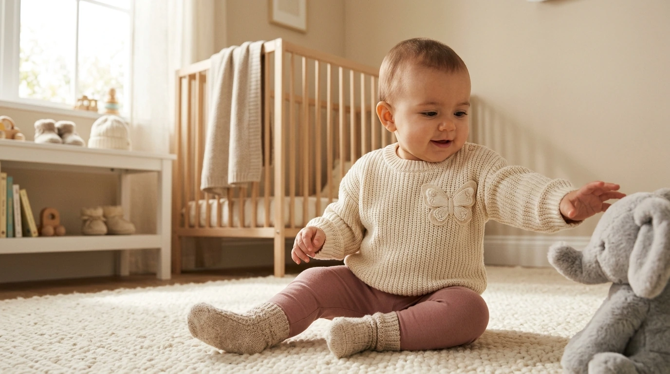 3D Butterfly Knitted Pullover Sweater for Baby Girls